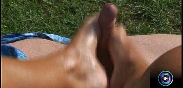  Kinky Lucy Love requested for a man&039;s juice on her sexy smooth feet